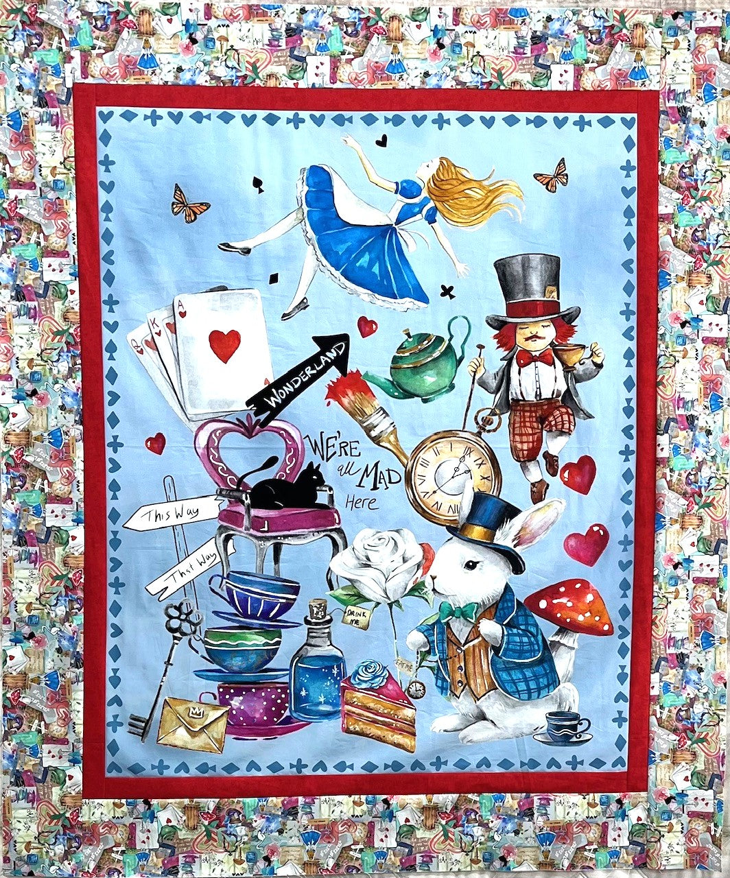 Alice in Wonderland Throw/Cot Quilt