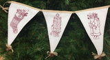 Bunting for a Redwork Christmas